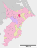 Location of Tomisato city Chiba prefecture Japan